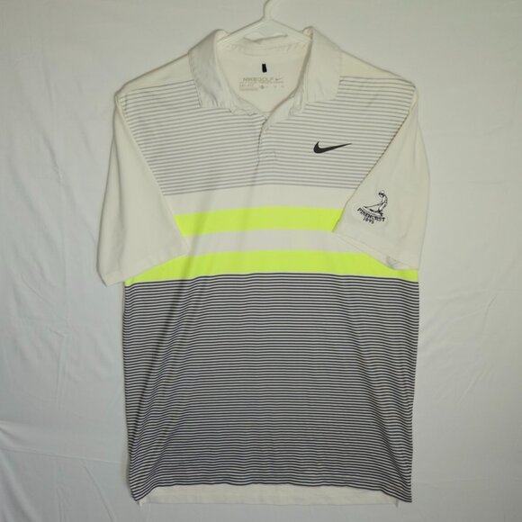 Nike Dri-Fit Polo Shirt Mens Dri Fit Pinehurst Golf Course Striped READ - Picture 2 of 8